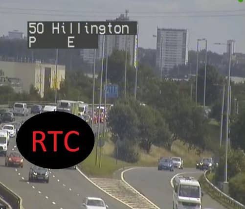 A stretch of the M8 has closed after a multi-vehicle crash. Picture: Traffic Scotland