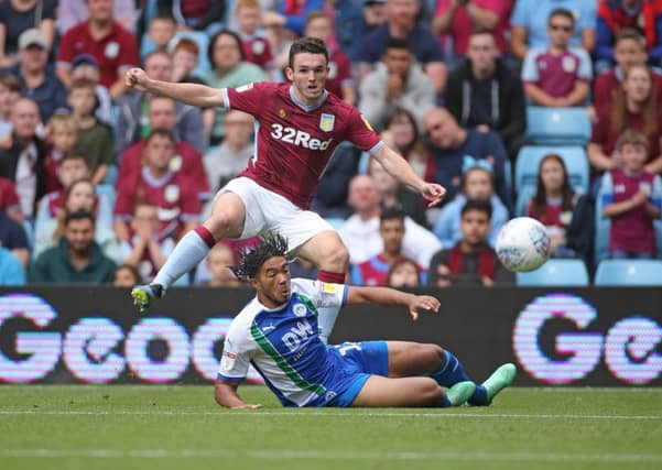 John McGinn playing for Aston Villa. Pic: TGSPhoto/REX/Shutterstock