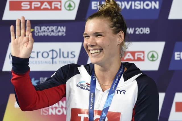 Grace Reid after winning the gold medal. Picture: PA