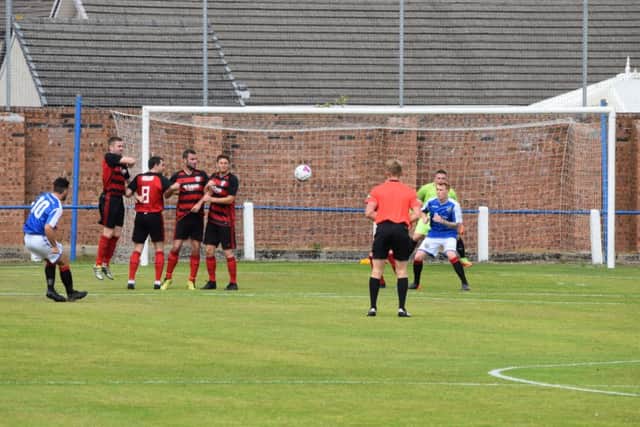 Action from Rob Roy's clash with Irvine Meadow (pic by Neil Anderson)
