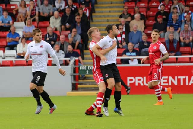 David Goodwillie and Ally Love were a handful for the Stirling Albion defence (pic by Craig Black Photography)