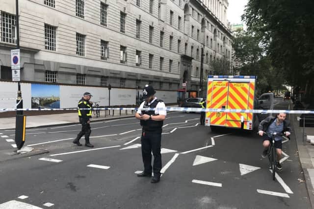 Armed police swooped onto the scene in central London. Picture: Sam Lister/PA