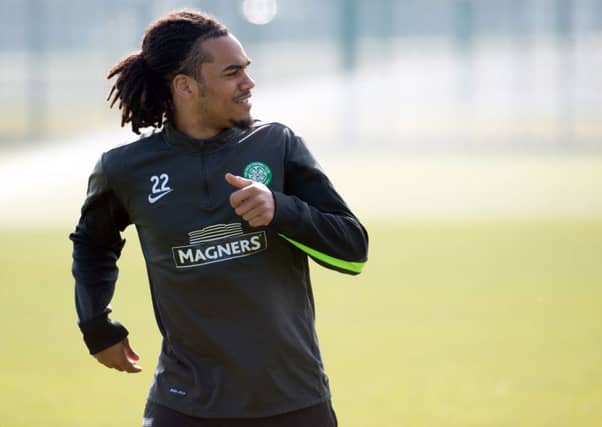 Jason Denayer training with Celtic in April 2015 as reports in Italy suggest he hasn't ruled out a return. Picture: SNS Group