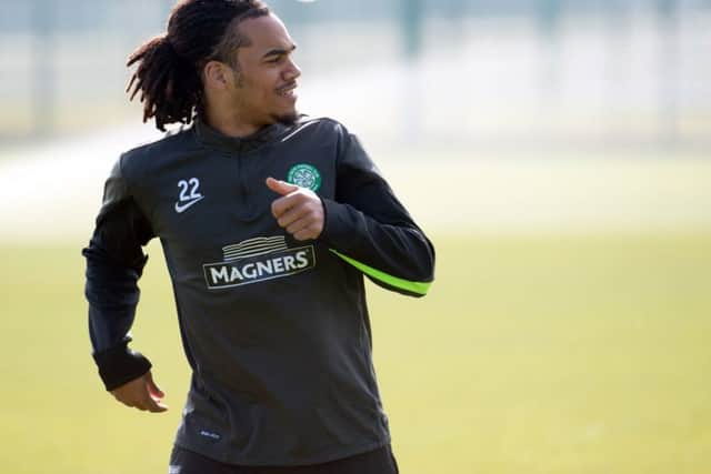 Jason Denayer training with Celtic in April 2015 as reports in Italy suggest he hasn't ruled out a return. Picture: SNS Group