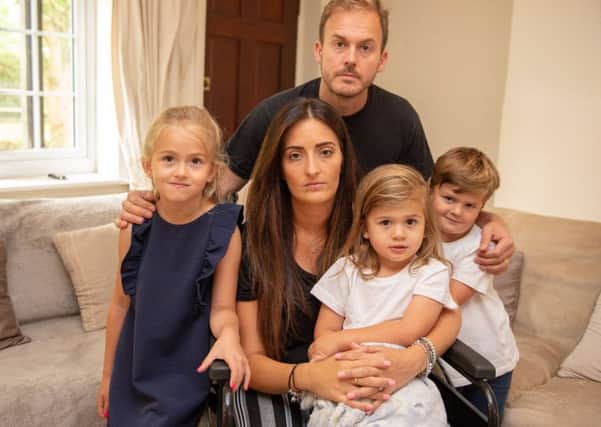 Nicole Chahal and her husband Don with their children from left Nahla 6, Jude 2, and Tariq 5. Picture: SWNS