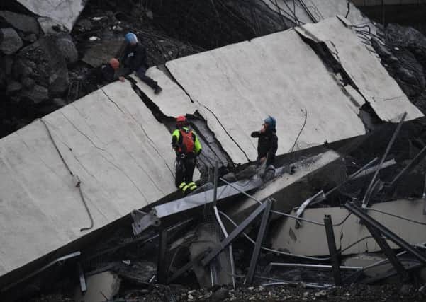 Italian authorities say that about 10 vehicles were involved. Picture: AP
