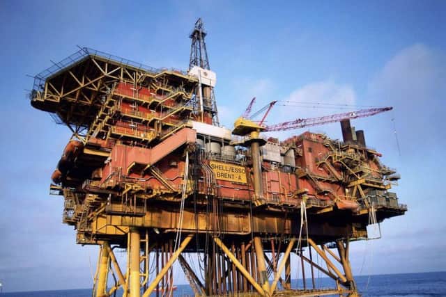 Shell's Brent Alpha oil rig. The Brent oilfield became a benchmark for North Sea developments.