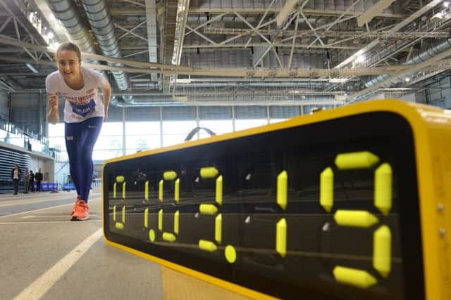 Laura Muir yesterday launched the 200-day countdown to the European Indoors which will be held in Glasgow nest March. Picture: SWNS.