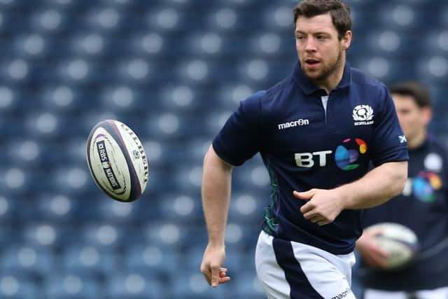 Alasdair Dickinson pictured during the Scotland captain's run at Murrayfield in February 2016. Picture: Getty Images
