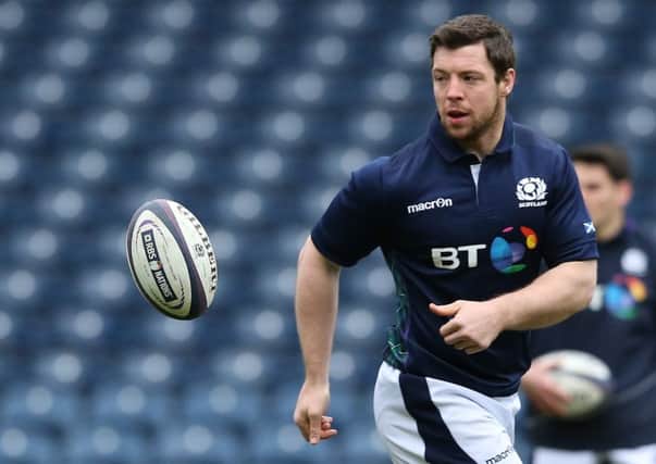 Alasdair Dickinson pictured during the Scotland captain's run at Murrayfield in February 2016. Picture: Getty Images