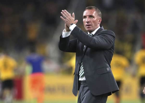 Brendan Rodgers had to face up to being without 'our two best centre-halves' in the defeat by AEK Athens. Picture: AP