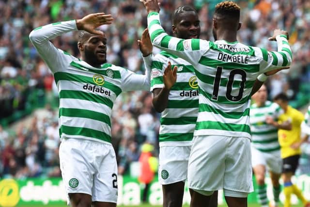 Moussa Dembele, Olivier Ntcham and Odsonne Edouard have all been fine Celtic signings. Pictures: SNS/Craig Williamson