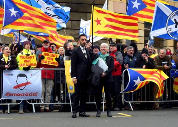 Clara Ponsati, a former minister in the Catalan devolved government, leaves Edinburgh Sheriff Court following an extradition hearing. The charges against her were later dropped. Picture: Lisa Ferguson