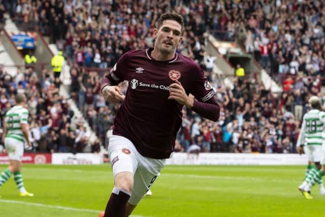 Kyle Lafferty underlined his value to Hearts with the winner against Celtic at the weekend. Picture: Ross Parker/SNS