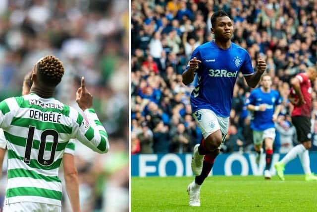 Moussa Dembele and Alfredo Morelos. Picture: SNS