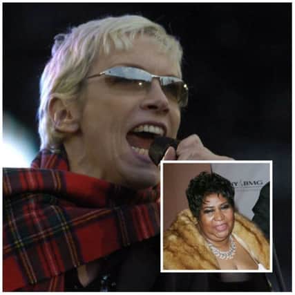 Aretha Franklin and Annie Lennox sang together. Picture: PA