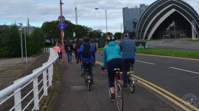 A narrow section of shared path near the Armadillo and Hydro arenas in Glasgow. Picture: Cycling Embassy of Great Britain