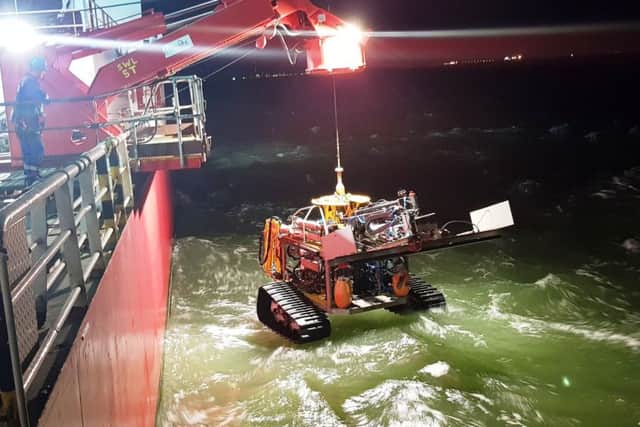 Aleron Subseas Trackrov vehicle will be used to look for unexploded bombs on the seabed. Picture: Contributed
