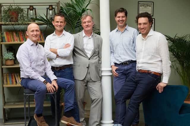 Co-founder Paul Christensen (second from left) and the Previs team. Picture: Contributed