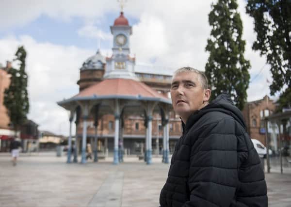 Jamie Docherty by the Bridgeton bandstand. Picture: John Devlin