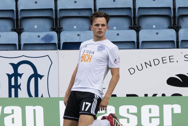 Ayr's Lawrence Shankland celebrates. Pic: SNS/Paul Devlin