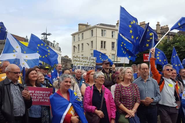 Hundreds of campaigners attended the rally in Festival Square, Edinburgh. Picture: Hilary Duncanson/PA Wire
