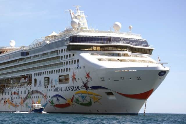 The woman had been sitting on the back of the deck of a Norweigan Star cruise ship when she fell overboard. Picture: Wikimedia Commons
