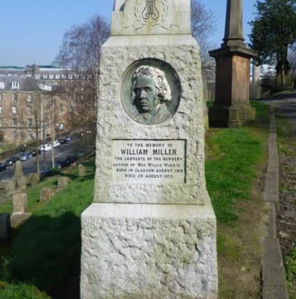 Memorial to William Miller in The Necropolis,  Glasgow. PIC: Creative Commons.