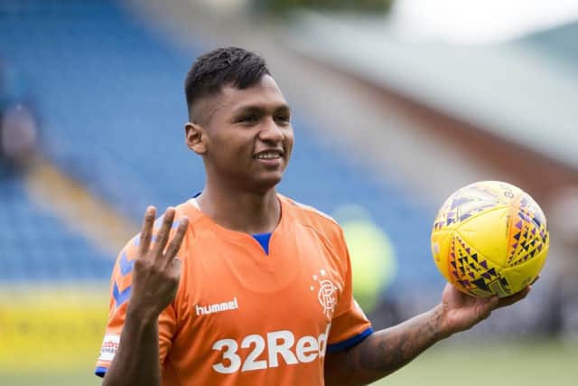 Alfredo Morelos had a Sunday to remember as his hat-trick sent Rangers into the Betfred Cup quarter finals. Picture: PA