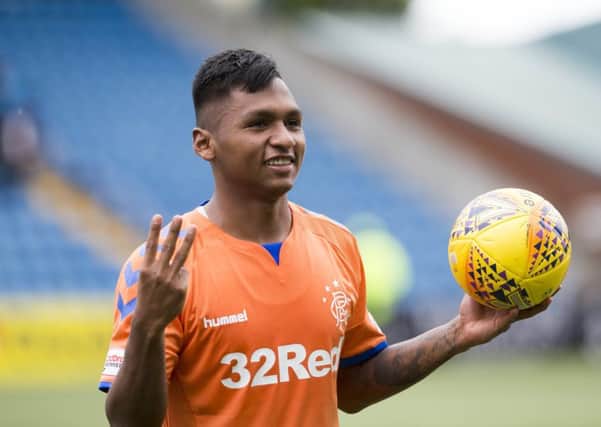 Alfredo Morelos had a Sunday to remember as his hat-trick sent Rangers into the Betfred Cup quarter finals. Picture: PA