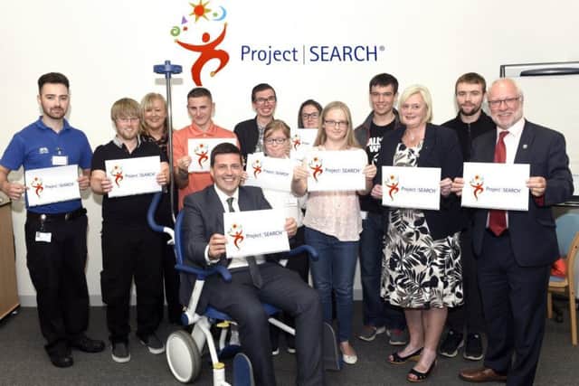 Minister for Business, Fair Work and Skills Jamie Hepburn (front) helped to launch the project with participants