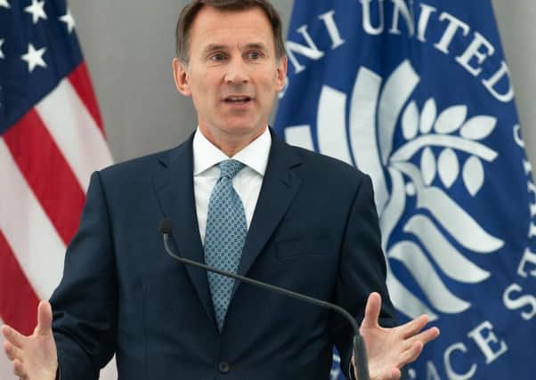 Foreign secretary Jeremy Hunt is to hold bilateral talks with senior Trump administration figures. Picture: AFP/Getty
