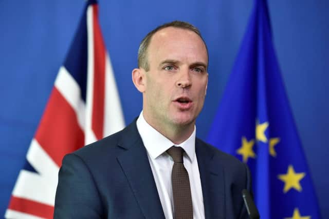 Brexit minister Dominic Raab gives a press conference after a meeting with EU chief Brexit negotiator Michel Barnier. Picture: John Thys/Getty Images
