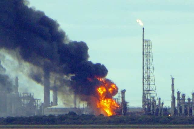 A blaze has erupted at Stanlow oil refinery in Ellesmere Port, Cheshire. Picture: Phil Owen/PA Wire