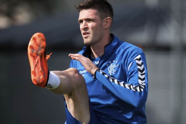 Kyle Lafferty wasted no time getting into training on his Rangers return. Picture: Craig Foy/SNS