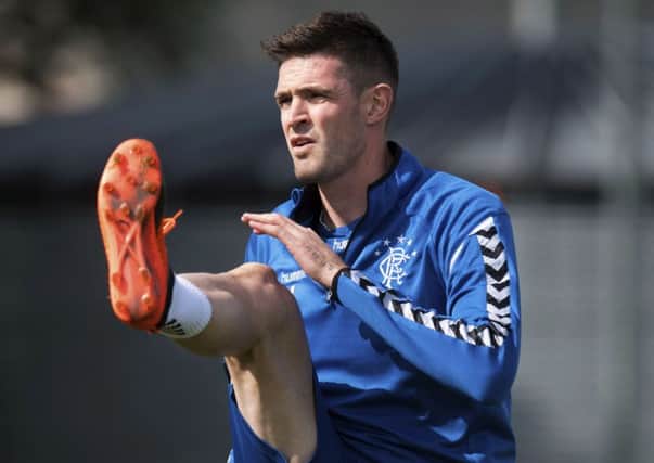 Kyle Lafferty wasted no time getting into training on his Rangers return. Picture: Craig Foy/SNS