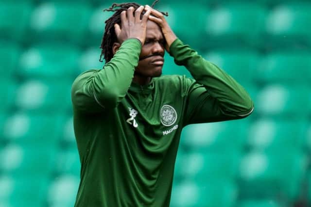 Dedryck Boyata in training at Celtic Park before the squad flew to Lithuania without him. Picture: Rob Casey/SNS