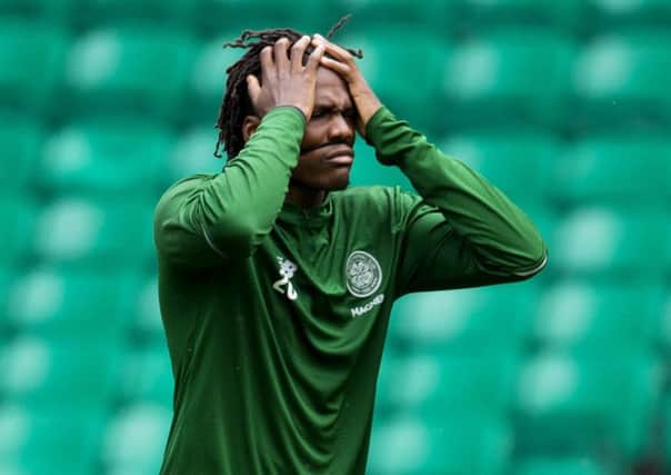 Dedryck Boyata in training at Celtic Park before the squad flew to Lithuania without him. Picture: Rob Casey/SNS