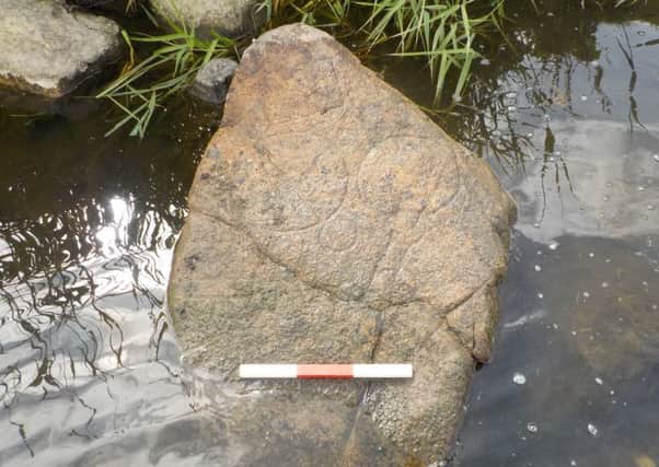 The "stunning" Pictish symbol stone found by a fisherman at Dyce, Aberdeen. PIC: HES.