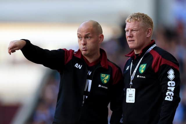 Gary Holt, right, has been out of football since working at Norwich City alongside Alex Neil. Picture: Stephen Pond/Getty Images