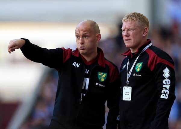 Gary Holt, right, has been out of football since working at Norwich City alongside Alex Neil. Picture: Stephen Pond/Getty Images