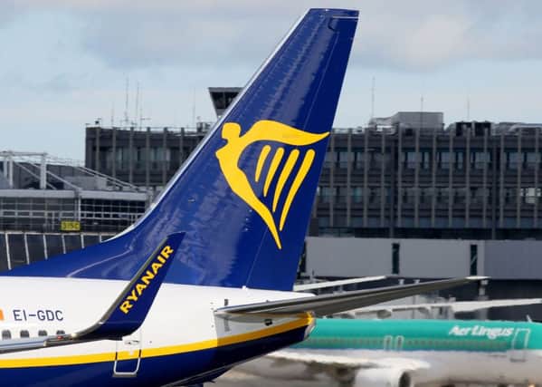 A Ryanair plane is parked on the tarmac. Picture: Paul Faith/Getty Images