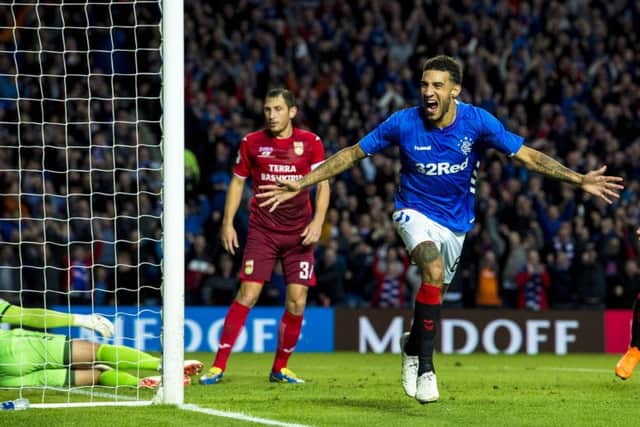 Connor Goldson celebrates after scoring the game's only goal. Picture: SNS