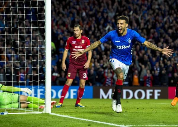 Connor Goldson celebrates after scoring the game's only goal. Picture: SNS