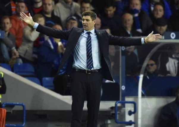 Rangers manager Steven Gerrard during his side's clash with Ufa. Picture: SNS