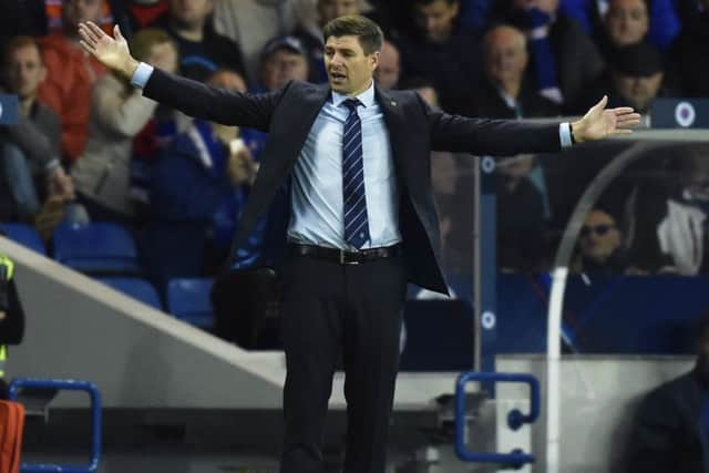 Rangers manager Steven Gerrard during his side's clash with Ufa. Picture: SNS