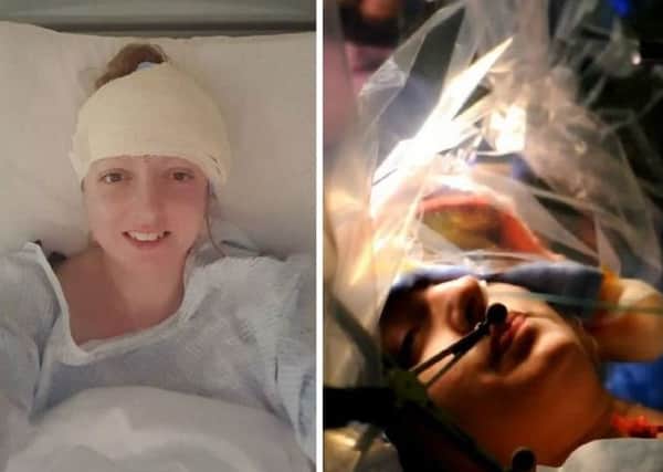 Sarah May Philo was conscious throughout the surgery. Picture: SWNS