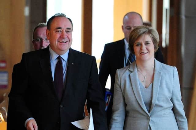 Former First Minister Alex Salmond with Nicola Sturgeon. Picture: TSPL