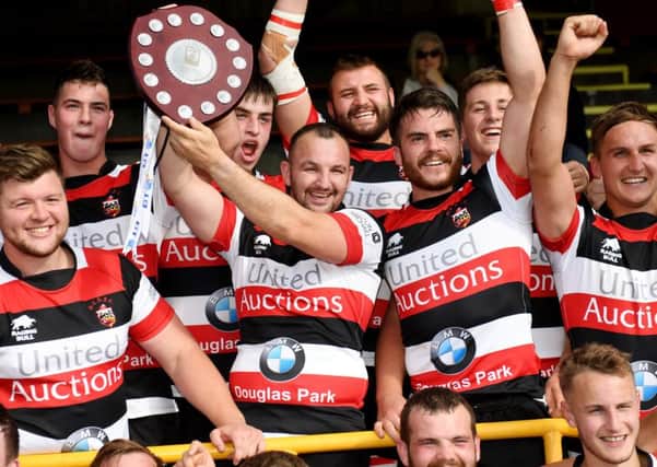 Stirling's Jonny Hope celebrates their win. Pic: SNS/SRU/Gary Hutchison