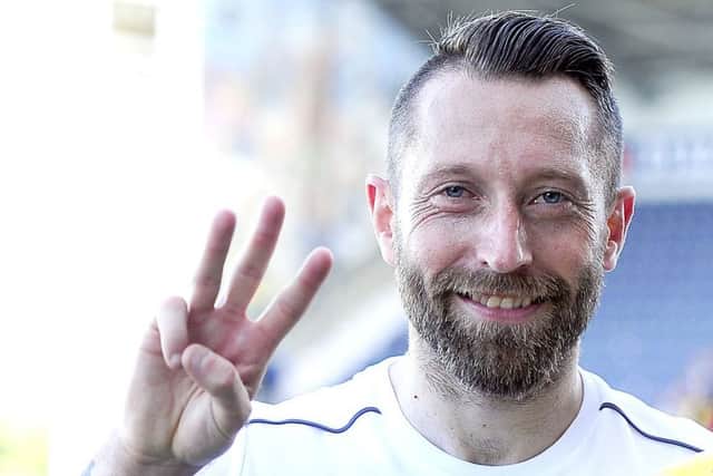 Hat-trick for Stephen Dobbie. Pic: Michael Gillen